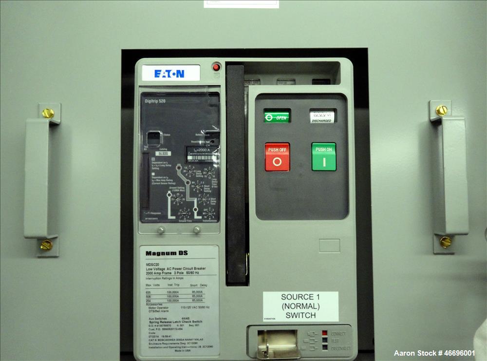 Unused- Cutler Hammer Magnum Drawout 2000 Amp service entrance ATS automatic tra