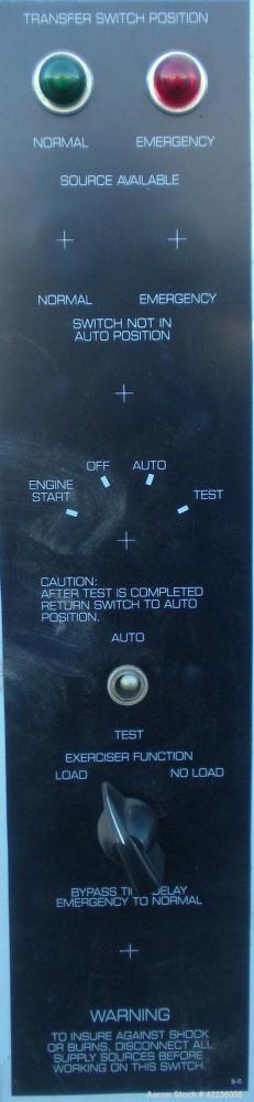 Used Spectrum / Detroit Diesel 225 Amp 3/60/480V, 3 pole, automatic transfer switch, part no S-166341-225, SN K73524.Nema 1 enclosure.