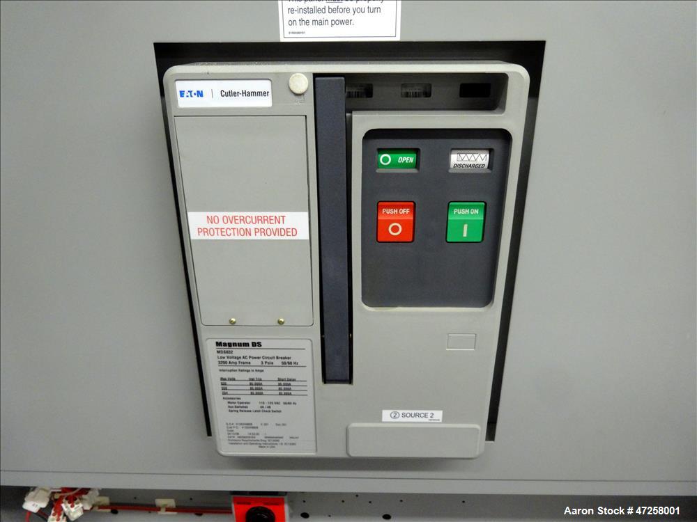 Used Eaton Floor-Standing Magnum Fixed Mount Automatic Transfer Switch, 3200 amp. Cutler Hammer ATC-600 programmable microprocessor-based logic controller. Nema type 1 enclosure. 3/50/60hz, 120-600 v...