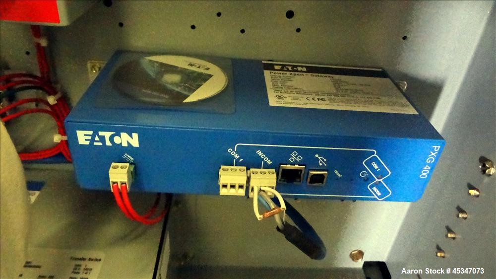 Used Eaton 600 Amp Automatic Transfer Switch, Catalog# ATVIMGB30600XSU. 3 Phase 120-600V, 3 pole, Magnum DS 600 amp circuit breakers with 100,000KA trip. Year 2012.
