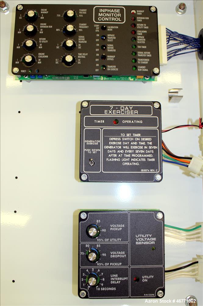 Used Generac Transfer Switch, Model 1706630200, 600 amp, system voltage 277/480, serial# 77943.