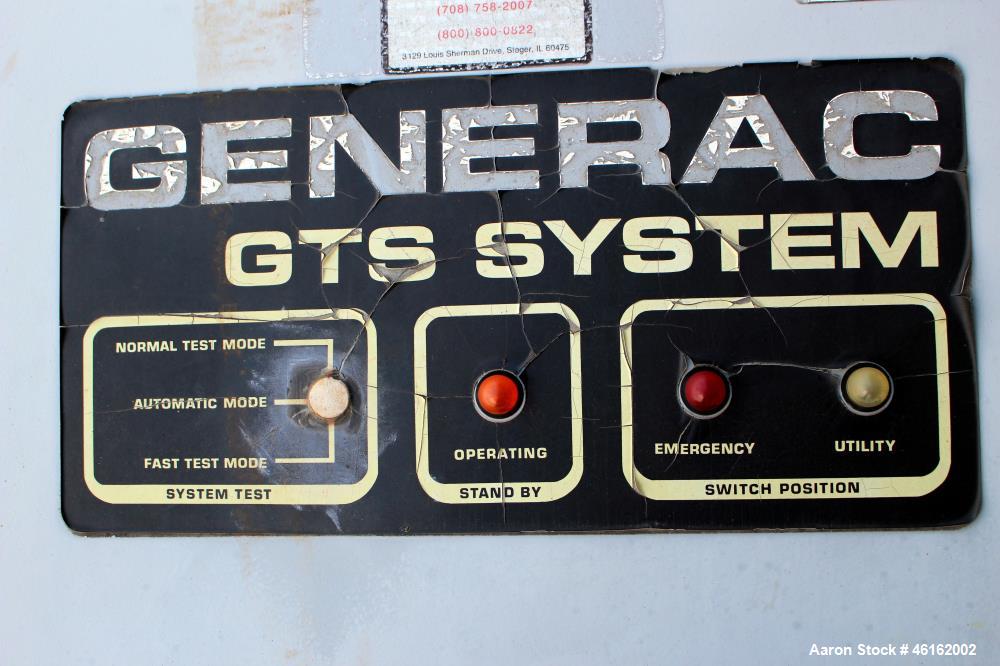 Used Generac Automatic Transfer Switch, Model 98A03069-W. Maximum amps 420. Maximum volts 250. System voltage 120/208. Serial# 45099.