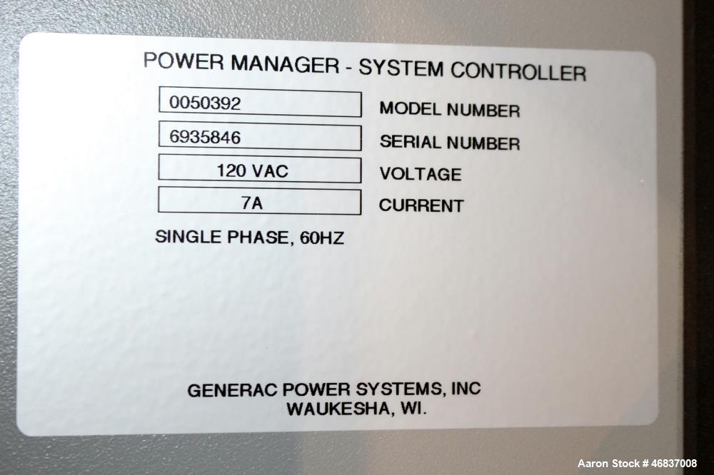 Unused- Generac Power Manager System Controller, Model PM-SC. Control of up to 15 paralleling generators. 1/60/120 volt. Model# 0050392. Serial# 6935846. NEMA 3R Enclosure.