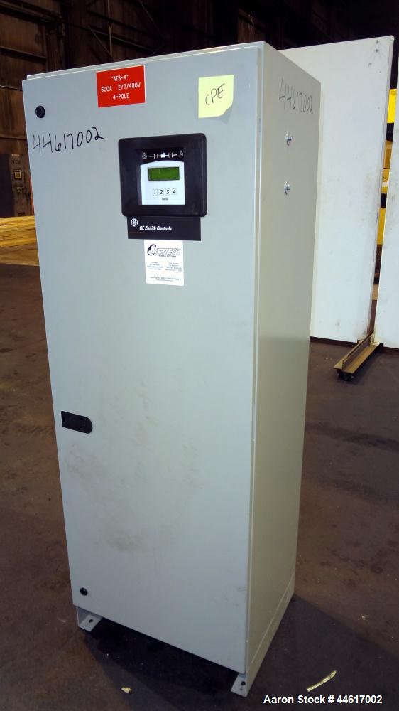 Used GE-Zenith 600 Amp Automatic Transfer Switch, Model ATS100312BD01, 3/60/480V. 4-pole. Year 2009.