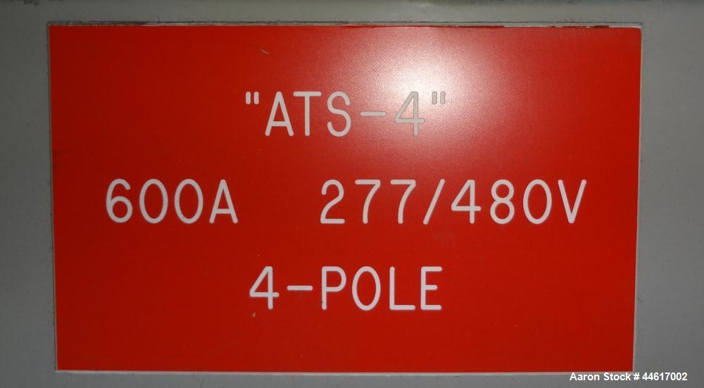 Used GE-Zenith 600 Amp Automatic Transfer Switch, Model ATS100312BD01, 3/60/480V. 4-pole. Year 2009.