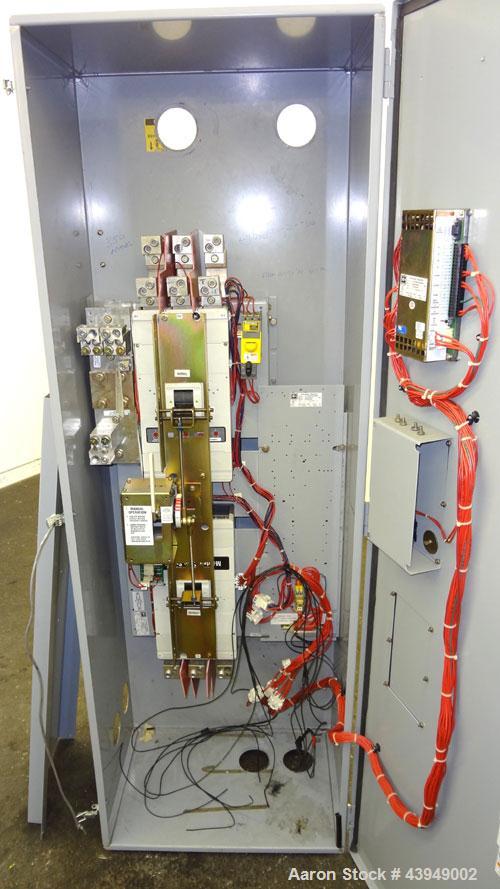 Used Cutler-Hammer 800 Amp Transfer Switch. Cat.# ATVAMDC30800BRU, style 68C8420G58. 3/60/208 Volts. Type 3R enclosure.