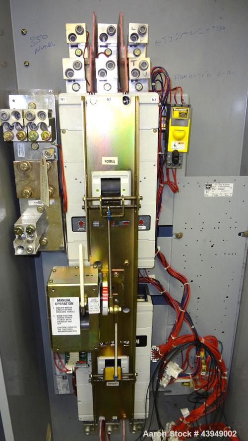 Used Cutler-Hammer 800 Amp Transfer Switch. Cat.# ATVAMDC30800BRU, style 68C8420G58. 3/60/208 Volts. Type 3R enclosure.