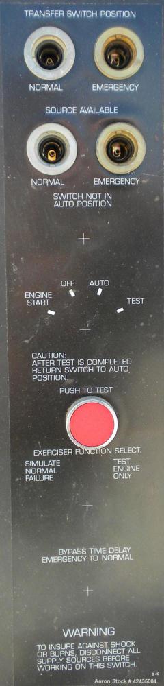 Used Kohler Automatic Transfer Switch, model K-166343-225. 225 Amp, 3/60/480 Volt.