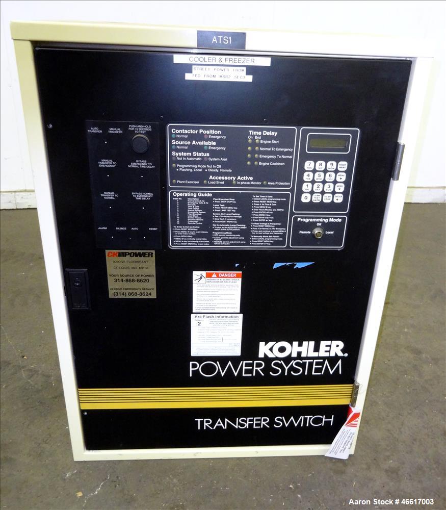 Used Kohler Automatic Transfer Switch, Part# K-566341-104, 104 Amp. 3/60/480 Volt. Serial# K88038.