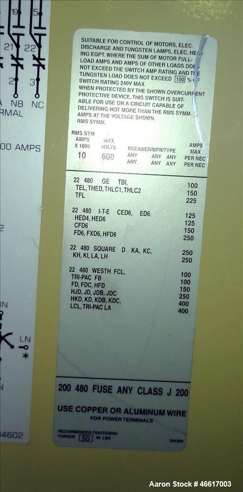 Used Kohler Automatic Transfer Switch, Part# K-566341-104, 104 Amp. 3/60/480 Volt. Serial# K88038.