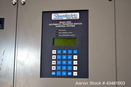 Used Russelectric Model 2000 Automatic Transfer Switch Control System. 2000 Amps, 3 wire, 3 phase, 60 Hz. Serial# 28553-1A. UL Listed.