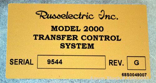 Used Russelectric Model 2000 Automatic Transfer Switch Control System. 2000 Amps, 3 wire, 3 phase, 60 Hz. Serial# 28553-1A. UL Listed.