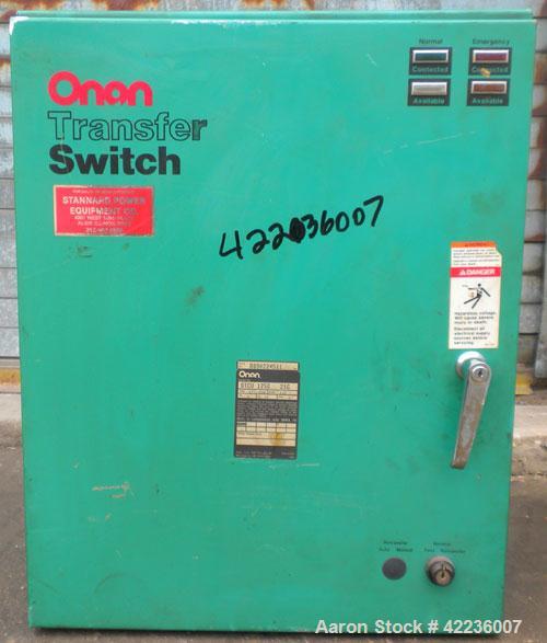 Used Onan Transfer Switch, 125 amp, 3/60/440/480V, model OTCU125G21G, serial #D890224511.