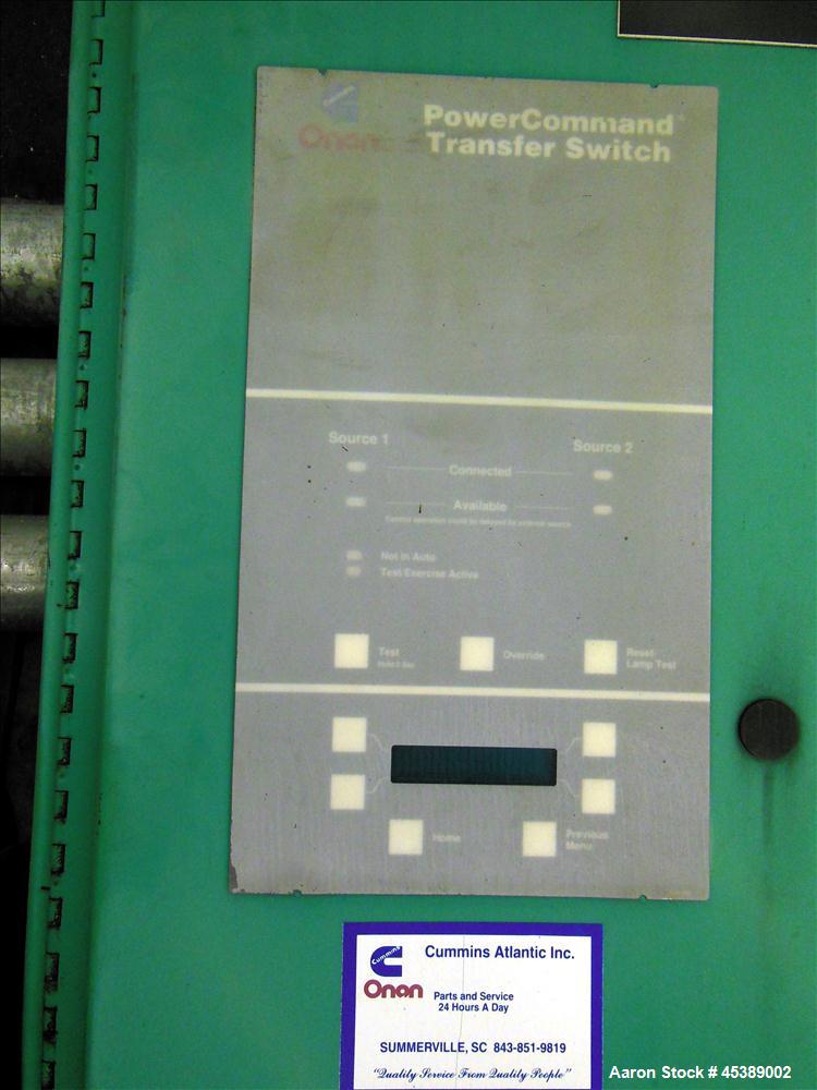 Cummins/Onan 1000 Amp Automatic Transfer Switch, Model OTPCD-4483146.