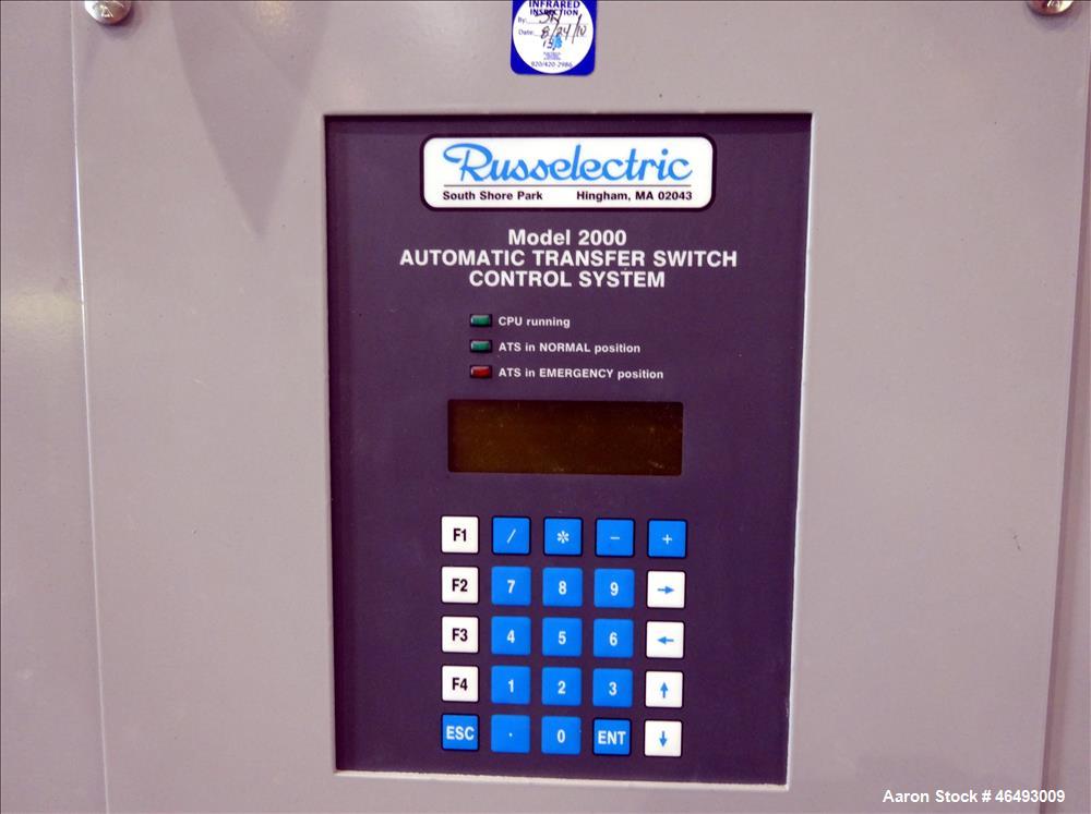 Used Russelectric Dual Operator Automatic Transfer Switch, Model RTBDNB-8004CEF. 800 Amp. Russelectric Model 2000 control system. 3/60/277/480V. Serial# 26698-1C & D.