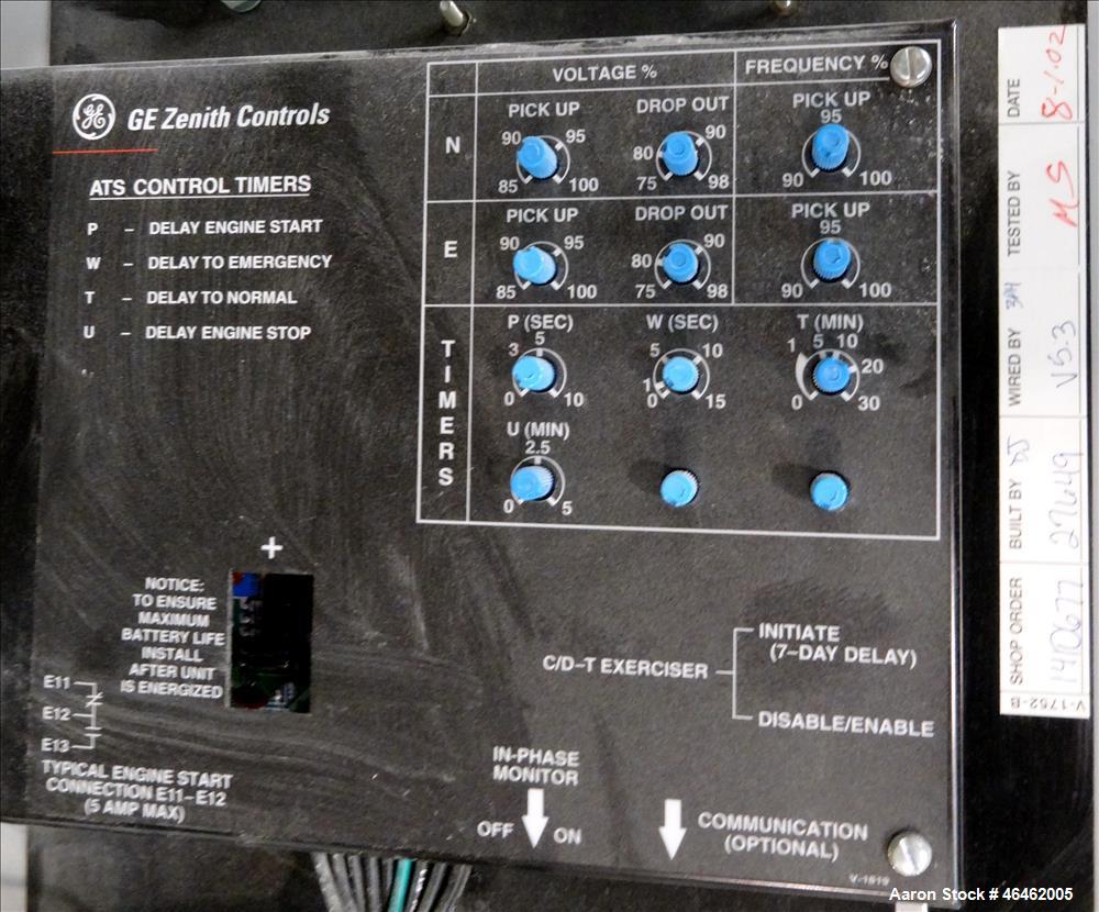 Used GE Zenith Controls Automatic Transfer Switch