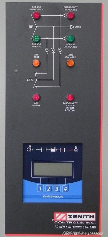 Used Zenith Entelli-Switch 250 Automatic Transfer Switch, Model ZBTSDL22EC-5, Serial #1328657, 480V, 225 Amps, 3 Phase, 60 Hz., Built 2000