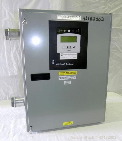 Used Zenith 100 Amp Automatic Transfer Switch, Model ZG2SA01021-02. 1/60/120/240 Volts. Nema 1 enclosure. Year 2005.