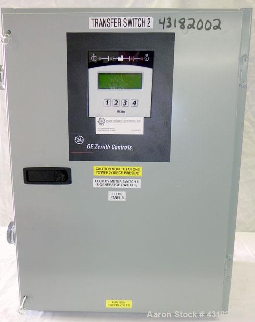 Used Zenith 100 Amp Automatic Transfer Switch, Model ZG2SA01021-02. 1/60/120/240 Volts. Nema 1 enclosure. Year 2005.