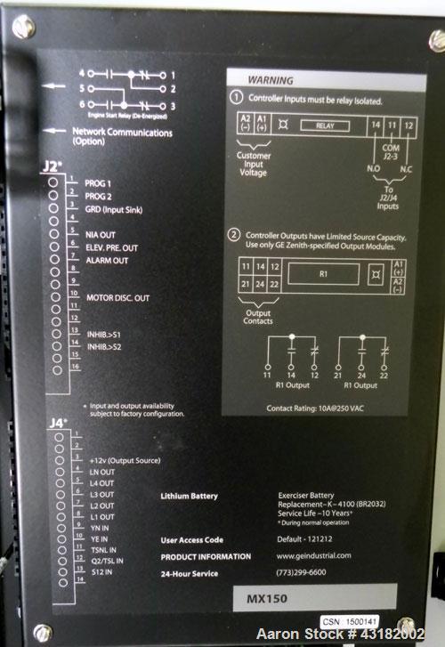 Used Zenith 100 Amp Automatic Transfer Switch, Model ZG2SA01021-02. 1/60/120/240 Volts. Nema 1 enclosure. Year 2005.