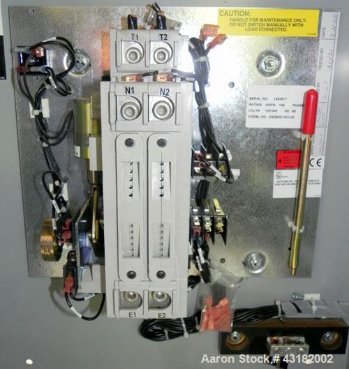 Used Zenith 100 Amp Automatic Transfer Switch, Model ZG2SA01021-02. 1/60/120/240 Volts. Nema 1 enclosure. Year 2005.