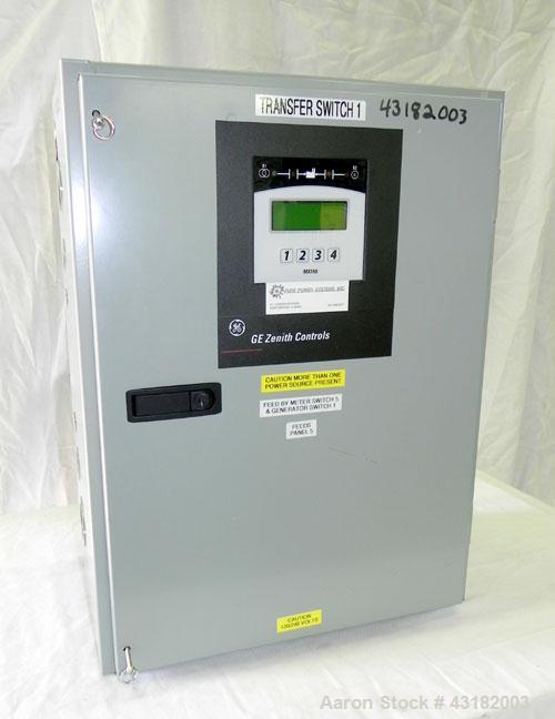 Used Zenith 100 Amp Automatic Transfer Switch, Model ZG2SA01021-02. 1/60/120/240 Volts. Nema 1 enclosure. Year 2005.