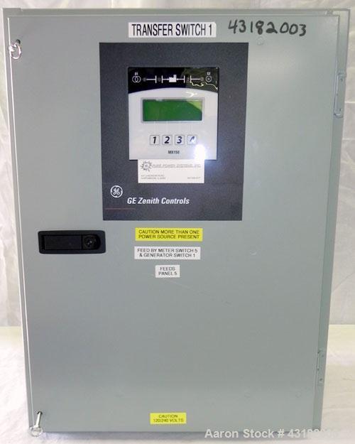 Used Zenith 100 Amp Automatic Transfer Switch, Model ZG2SA01021-02. 1/60/120/240 Volts. Nema 1 enclosure. Year 2005.