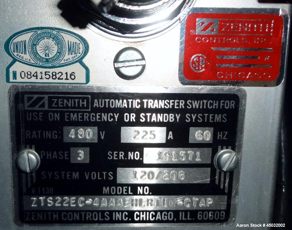 Used Zenith ZTS Series Automatic Transfer Switch