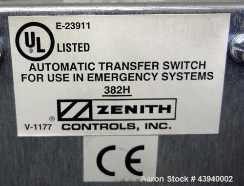 Used Zenith Controls Automatic Transfer Swtich, 1200 Amp, Model ZTSC120EC-7, Serial# 1316188.1.3. System volts 277/480. 3/60/480 volt. Type 1 enclosure, UL listed.
