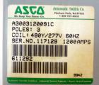 Used ASCO Series 300 Automatic Transfer Switch. 1200 Amps, 480/277 volts, 60 hz, 3 phase. Type 1 enclosure.