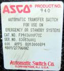 Used Asco Automatic Transfer Switch. 600 Amps, 480 volt, 60 hz.