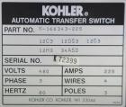 Used Kohler Automatic Transfer Switch, model K-166343-225. 225 Amp, 3/60/480 Volt.