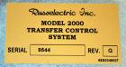 Used Russelectric Model 2000 Automatic Transfer Switch Control System. 2000 Amps, 3 wire, 3 phase, 60 Hz. Serial# 28553-1A. UL Listed.