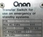 Used Onan Transfer Switch, 125 amp, 3/60/440/480V, model OTCU125G21G, serial #D890224511.