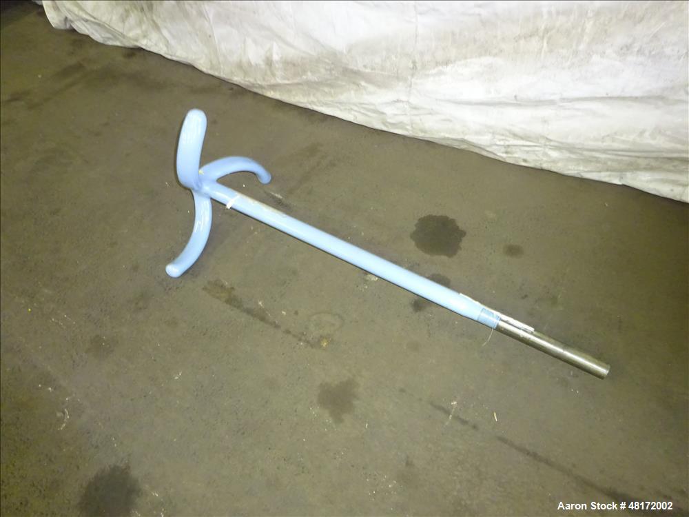 Used Pfaudler 50 Gallon Glass Lined (3) Blade Retreat Curve Agitator. Approximate 44" long x 1-1/2" diameter shaft, 17-1/2" diameter span.