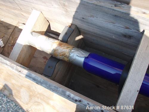 USED: Pfaudler 500 gallon 3-blade retreat curve agitator 4TW-500G. 100" x 36" x 3". Dark blue glass.