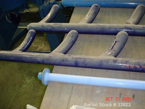 Used Pfaudler Glass Lined Baffle, 4000 Gallon.  4-1/2" Diameter x 142" long, 3 finger up, blue glass. Has provision for tantalum tip.