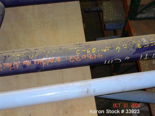 Used Pfaudler Glass Lined Baffle, 4000 Gallon.  4-1/2" Diameter x 142" long, 3 finger up, blue glass. Has provision for tantalum tip.