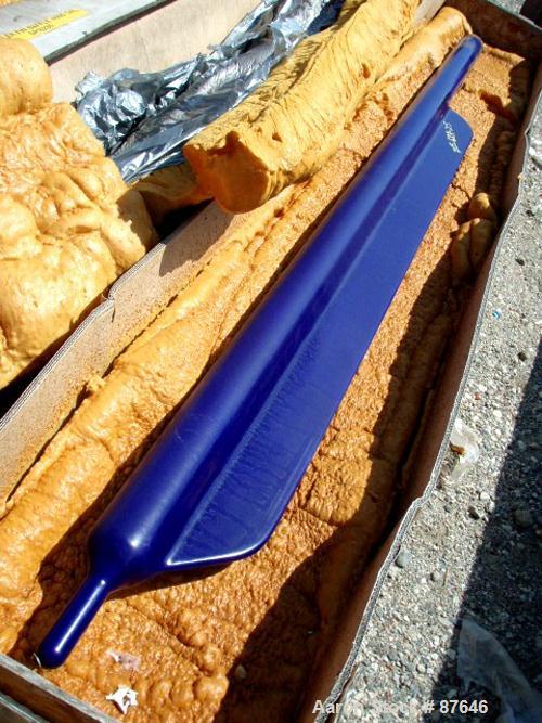 Unused-REGLASSED: Pfaudler 4000 gallon fin baffle. 143" x 11" x 5". Dark blue glass. Glass tip.