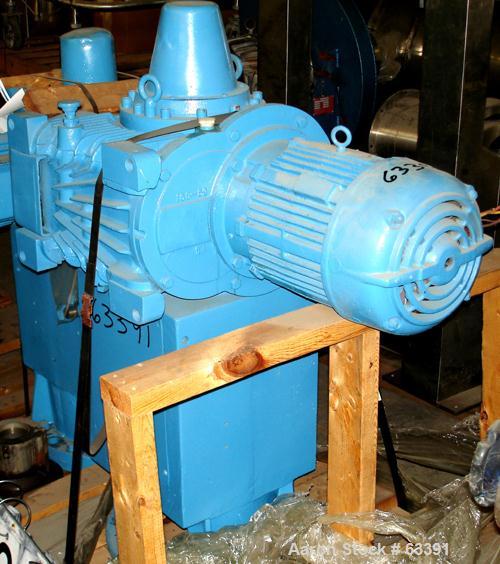 USED: Pfaudler model 5RW agitator drive only. Includes pedestal, bearing housing and gearbox. Driven by an approximate 10/5 hp XP motor (no tag), 480 volt, output rpm 23.