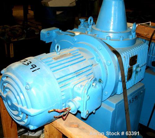 USED: Pfaudler model 5RW agitator drive only. Includes pedestal, bearing housing and gearbox. Driven by an approximate 10/5 hp XP motor (no tag), 480 volt, output rpm 23.