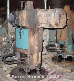 USED: Pfaudler 7RWFFG, model FMDWV-50700-EJD. 15:1 overall ratio double reduction drive assembly. Primary ratio 1.5:1, secondary ratio 10:1. Complete with double stack-up 5.5" mechanical seal and lub...