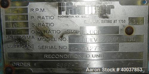 Used- Pfaudler 8RW Drive. Model WFRDWV-50800-EJD. 1.4/1 P Ratio. 10/1 S Ratio. 14/1 OA Ratio. Serial # 8-00127-P. To be used...