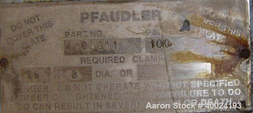 Unused- Pfaudler 30" Glass Lined Cover. 14" X 18" manway opening. Rated 100 psi.