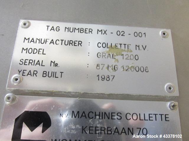 Used Collette High Shear Mixer, Model Gral 1200