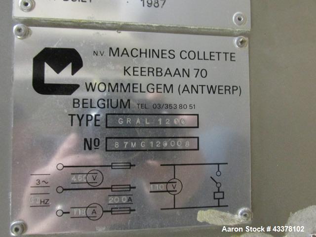 Used Collette High Shear Mixer, Model Gral 1200