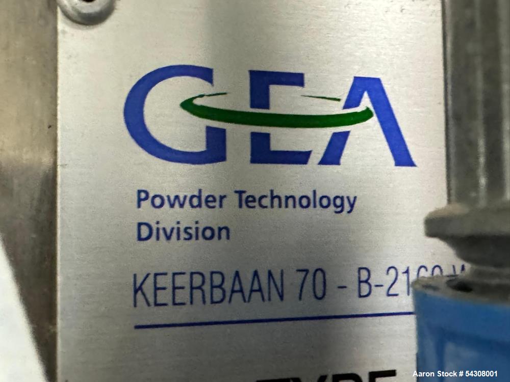 Used Collette Stainless Steel High Shear Mixer/Granulator, Model GRAL 150,
Serial# 99GRI0150008. With panel & cart.