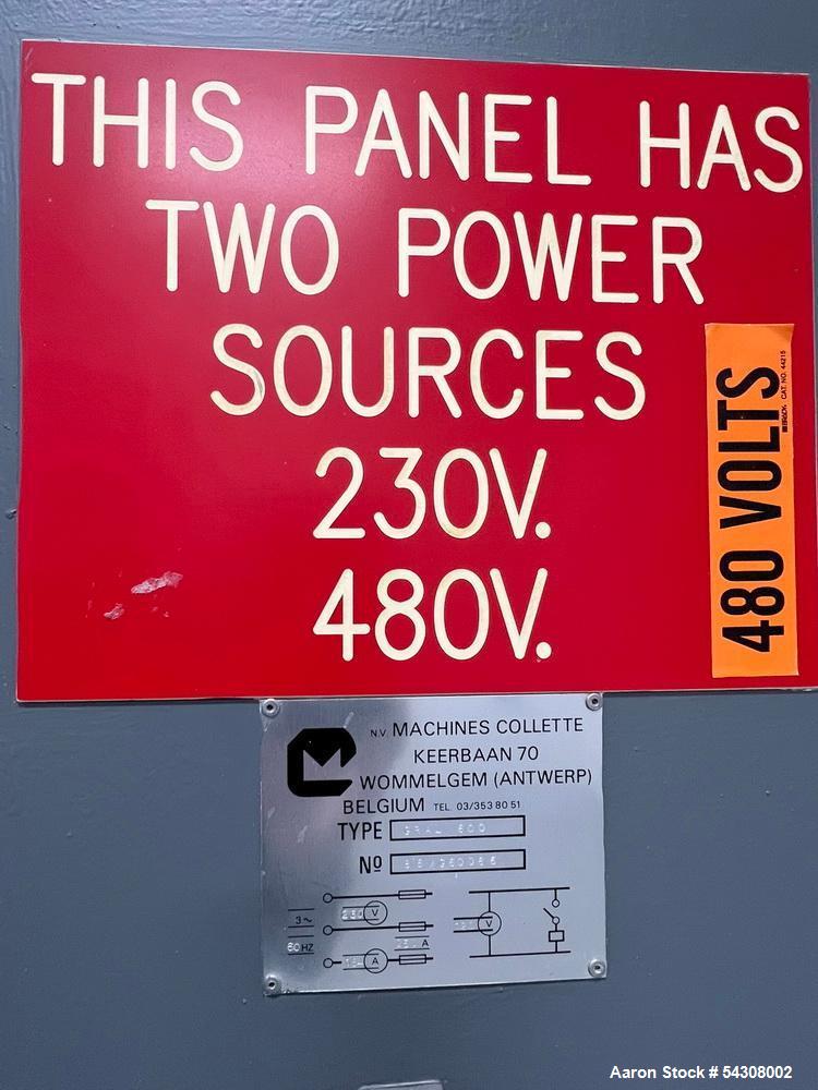 Used Collette Stainless Steel High Shear Mixer/Granulator, Model GRAL 600,
Serial# 861380066. Jacketed mixing bowl, explosion proof machine
mounted push button control panel, with stainless table wit...