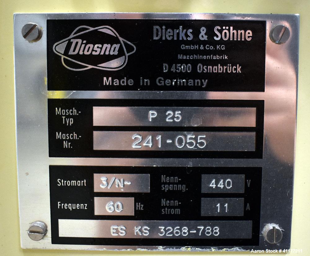 Used- Diosna Model P 25 High-Shear Mixer-Granulator