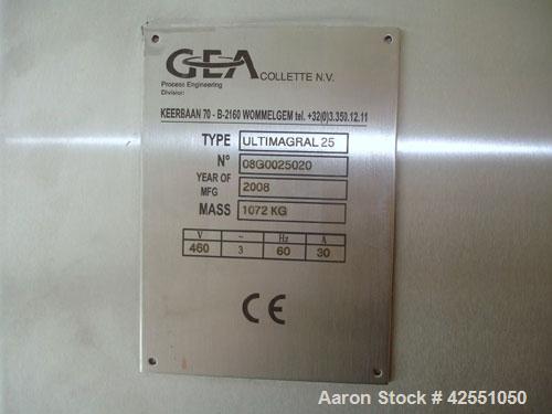 Used GEA Collette high shear mixer, model ULTIMAGRAL 25